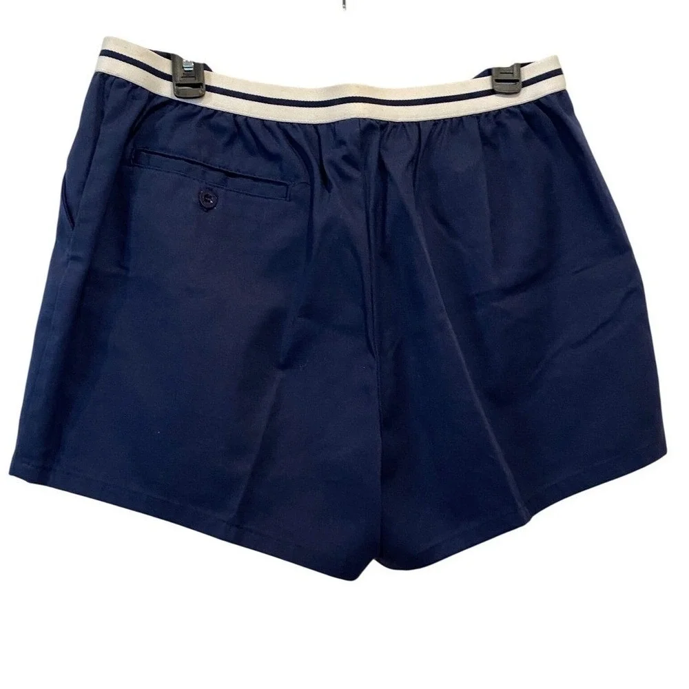 Jantzen Mens Navy Blue Golf Tennis Shorty Shorts Sz 38 Striped Waist Made in USA